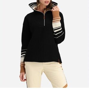 NWT OBERMEYER Womens Snow Layers Limber 1/2 zip pull over sweater collar black
